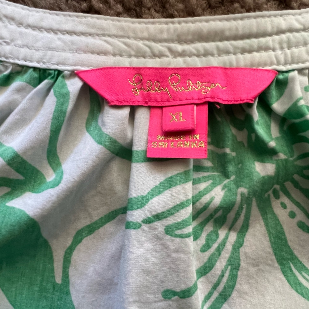 Lilly Pulitzer Sz XL Camryn Tunic in Spearmint Green Kiss My Tulips Top - Picture 3 of 14